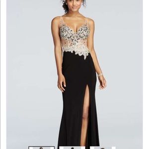 Black floor length Jovani prom dress